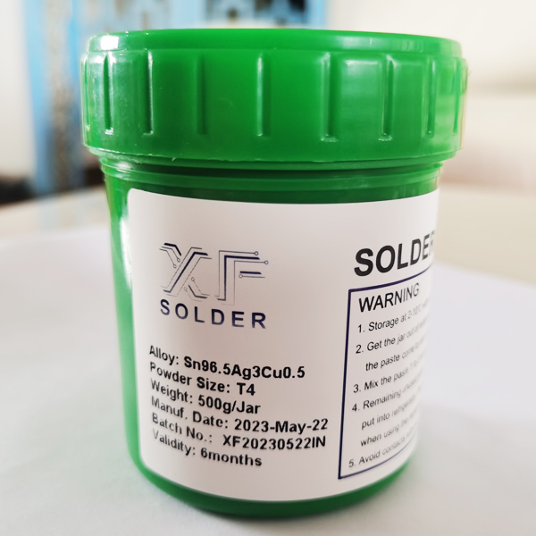 Pâte d'étain sans plomb Sn96.5Ag3Cu0.5 SAC305, tailles de poudre T3 et T4 en provenance de Chine