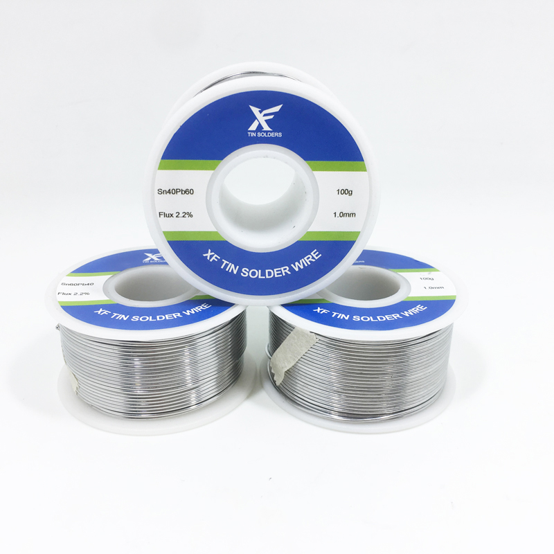 Fil d'étain 40 60 Sn40Pb60 en bobine, poids 100g 250g 500g 1000g et diamètre 1.6mm pour l'électronique fiable et le soudage de PCB